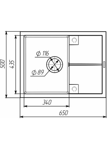 Кухонна мийка гранітна 6550 CRIPTA (моріон) Valeso (358059970)