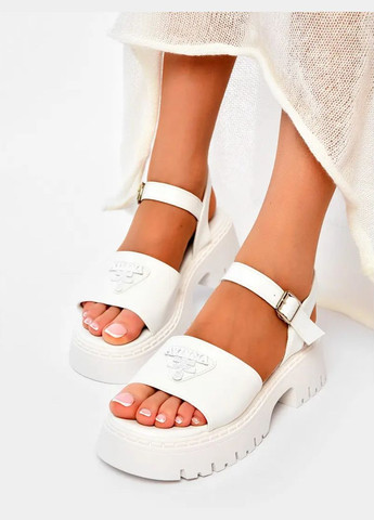Жіночі шкіряні босоніжки на платформі 1514 Білі Seven (335973021)