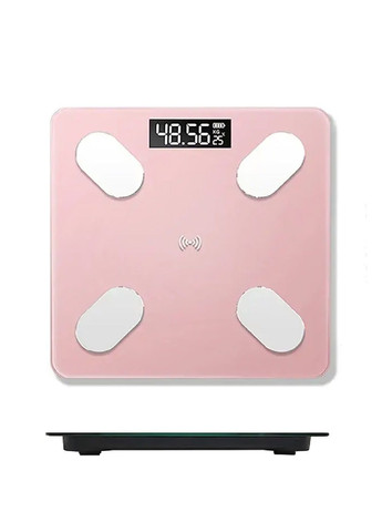 Ваги підлогові з підключенням до телефону по Bluetooth максимальним навантаженням до 180 кг 26x26 см (480097-Prob) Рожеві Unbranded (329360709)