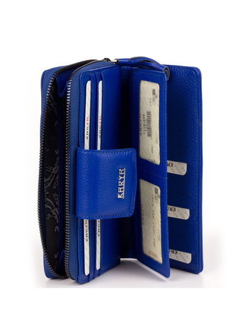 Жіночий шкіряний гаманець 1119245 синій Karya (261481935)