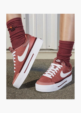 Кроссовки женские Court Legacy Lift Shoes Bordo FJ1986-600 Nike бордовые (335011752)