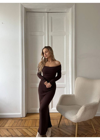 Коричнева повсякденний сукня жіноча Гермес однотонна