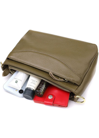 Стильная кожаная сумка с плотным дном для женщин 22984 Vintage (347580014)