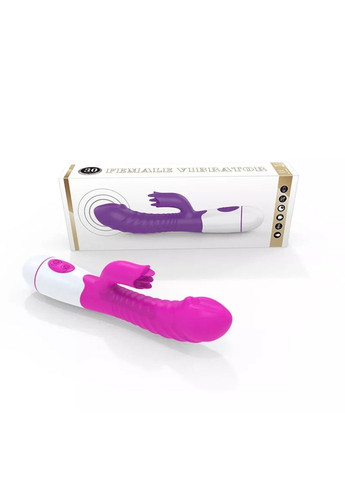 Ребристий вібратор - кролик для подвійної стимуляції (рожевий, USB) We Love (284278505)