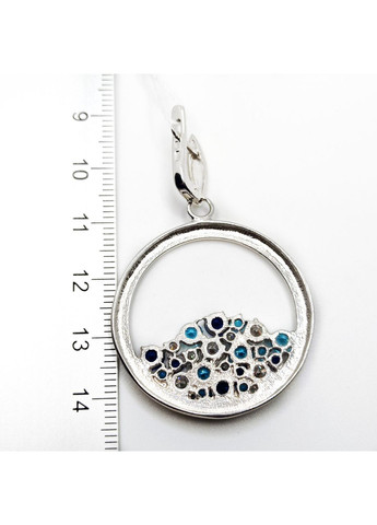 Сережки 'Авангард' срібло 925° 13,18г. блакитні фіаніти (2880р) Elis-s (365874323)