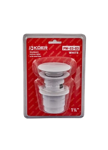 Донний клапан для раковини з переливом автоматичний (Click-Clack) ( ) 1 1/4'' (KR3395) KOER PW-03-03 (388163079)
