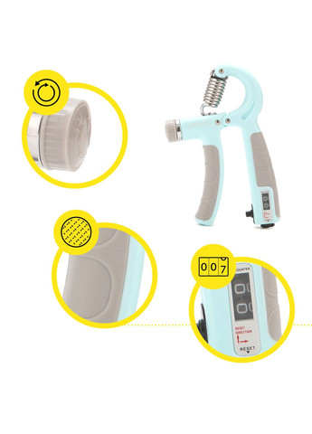 Эспандер кистевой 5-60 кг с регулируемой нагрузкой и счетчиком Mint/Grey Cornix XR-0266 (342758491)