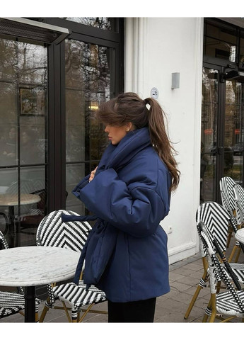 Темно-синяя демисезонная женская куртка свободного кроя куртка-одеяло Avanti