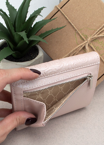 Подарунковий жіночий набір №89: гаманець Sabrina + обкладинка на паспорт + ключниця (рожеві квіти) HandyCover (282745179)