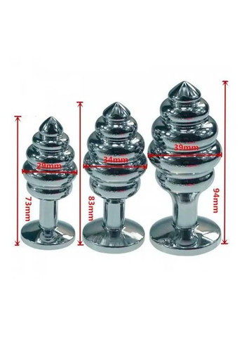 Стальная анальная пробка "Спираль" - 7,2*2,9 см – Анальные игрушки No Brand (370612008)