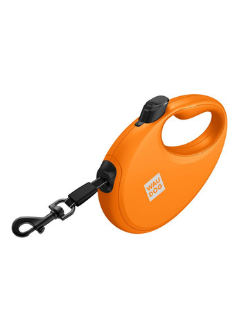 Повідець-рулетка для собак R-leash з контейнером для пакетів, світловідбивна стрічка, M, до 20 кг, 5м, помаранчевий WAUDOG (322642023)