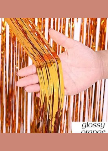 Шторка из фольги для фотозоны 2 м на 1 м оранжевый Jannet Дощик (316462893)