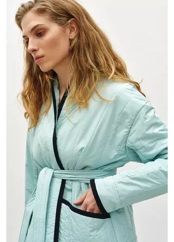 Мятная женская лёгкая куртка с поясом mkrm4246 Rica Mare
