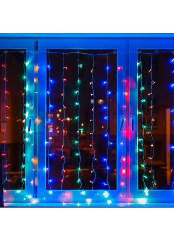 Гирлянда штора водопад светодиодная новогодняя на окно с работой от сети соединением гирлянд 2х2 м (481988-Prob) Разноцветная Unbranded (369414188)