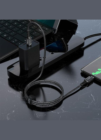 Кабель для зарядки телефона або ноутбука Type-C to Type-C C1-03 |60W, 3А, 120см| Чорний Acefast (337351138)