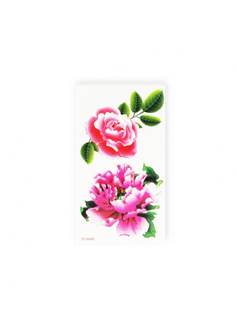 Тимчасове водостійке тату "Троянда та піон" No Brand (314879060)