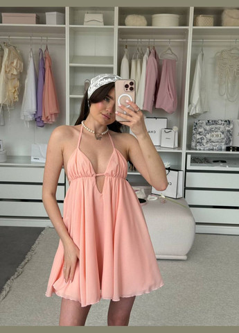 Рожева вечірня сукня жіноча з відкритою спиною Гермес однотонна