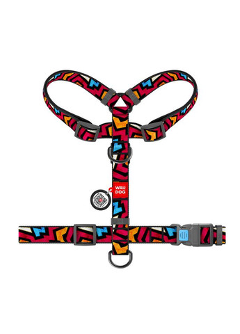 Шлея для собак анатомическая H-образная WAUDOG Nylon с QR паспортом, рисунок "Графити", пластиковый фастекс,, Ш 15 мм, A 28-42, Collar (372162040)
