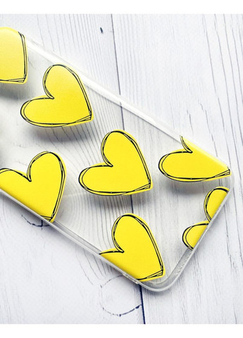 Прозорий чохол на Samsung Galaxy A51:: Сердечка жовті (принт 259) Creative (360673564)
