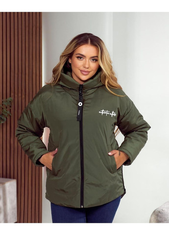Оливкова (хакі) демісезонна жіноча куртка для прохолодної осені No Brand
