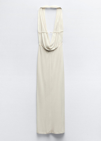 Белое вечернее платье Zara однотонное