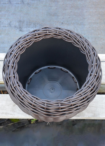 Кашпо 12 літрів (горщик для квітів та рослин),Вазон із штучного ротангу ручної роботи. Handmade (329193752)