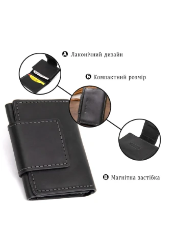 Шкіряна візитниця 11496 Чорний Grande Pelle (329150359)