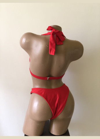 Красный летний женский раздельный купальник. No Brand