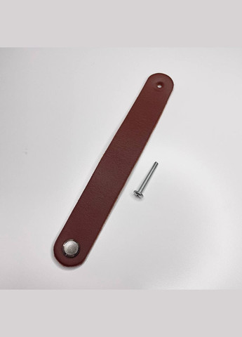 Ручка для меблів з натуральної шкіри "Петля" закруглена, конячна, коричнева, нікель, 70*20 мм No Brand (328262984)