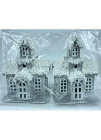 Декоративный новогодний домик из дерева 6×9×11 (см) Серебро 28124303 Dashuri (370706171)