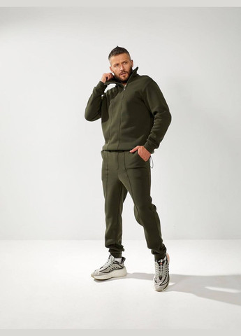 Оливковый (хаки) демисезонный утепленный костюм брючный Garna