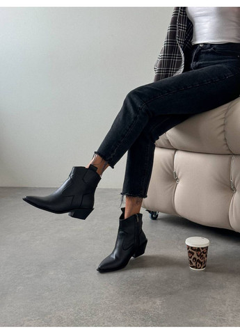 Черные демисезонная стильные женские ботильоны No Brand