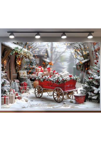 Баннер Сани с подарками и белые ёлки – №46580 Vinylpex (369929957)