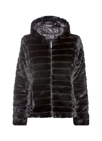 Чорна демісезонна двостороння куртка шуба 2 в 1 з капюшоном куртка-трансформер, куртка-лайнер Esmara