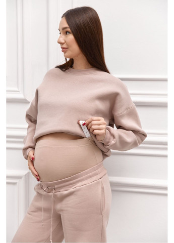 Пудровий спортивний костюм для вагітних та годуючих з м’якого трикотажу на флісі Dianora (367602410)