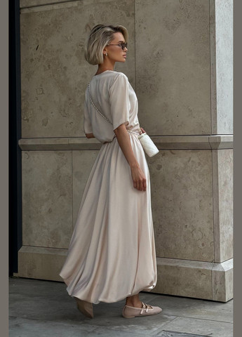 Бежевая повседневная, кэжуал однотонная юбка-баллон бежевого цвета Jadone Fashion