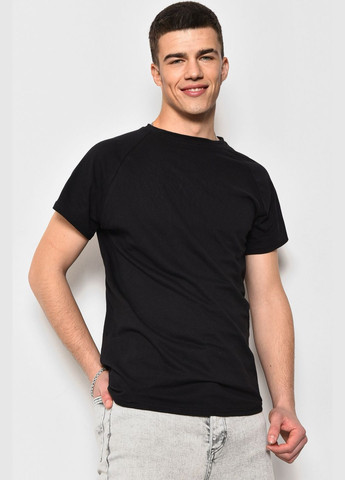 Чорна футболка чоловіча чорного кольору Let's Shop