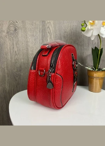 Женская мини сумочка на плечо с брелком Красный No Brand (298996938)