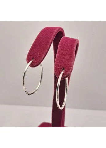 Серьги серебро 925° 2,19г. 2,5 см кольца (24С008) Сапфір (400759630)