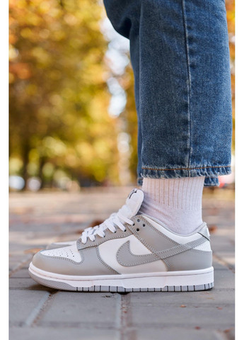 Серые демисезонные кроссовки мужские nike sb dunk low retro white grey найк сб данк No Brand
