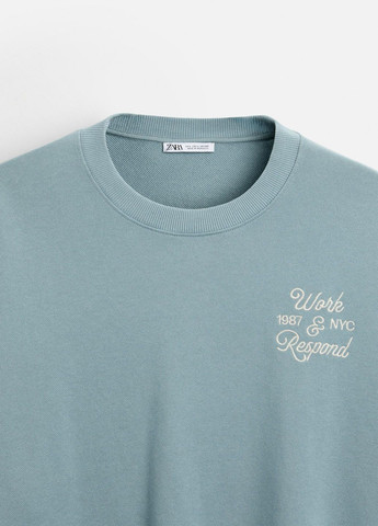 Голубой свитшот Zara (314803959)