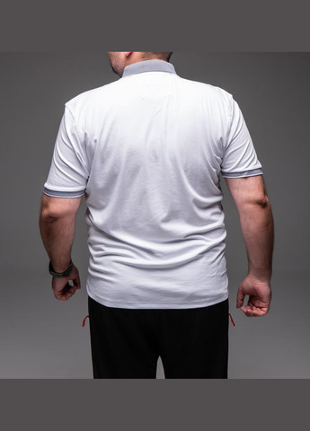 Біла футболка поло великі розміри турецький преміум матеріал No Brand