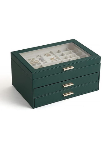 Шкатулка SP-01223 Green 26,5*18*13,5 см для украшений и ювелирных изделий трехуровневая 5шт Casegrace (352012225)