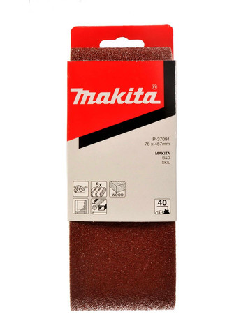 Набір шліфувальної стрічки P-37091 (76х457 мм, К40, 5 шт) шліфстрічка (30500) Makita (295044194)