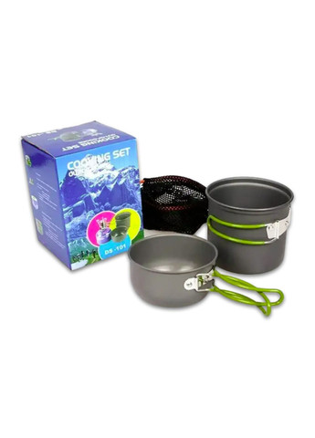 Туристический набор посуды DS-101 и вилка, ложка, нож и газовая горелка. Туристический набор No Brand (340689036)