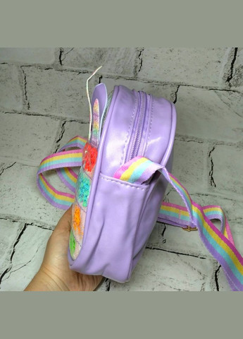 Сумочка дитяча для дівчинки з ремінцем Єдиноріг з паєтками екошкіра 18,5х15х5 см Бузкова No Brand (326051589)