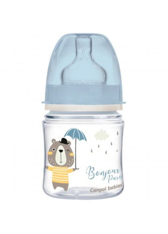 Пляшечка для годування Canpol Babies bonjour paris з широким отвором 120 мл синя (268141640)