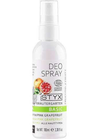 Дезодорант-спрей для тіла з ароматом свіжого грейпфрута Basic Deo Spray 100ml (1228859-33674714) STYX Naturcosmetic (368621795)