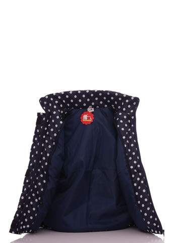 Синій зимній комбінезон на синтепоні для дівчинки дзвіночок з принтом у горошок темно-синій 116 см (50746) BABYKROHA