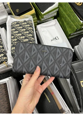 Гаманець Zipped Long Wallet Grey Diamond Canvas No Brand (355342423)